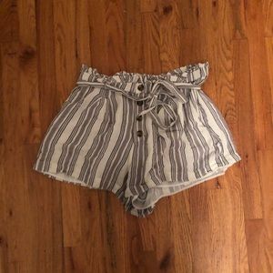 American Eagle High waisted Grey striped shorts